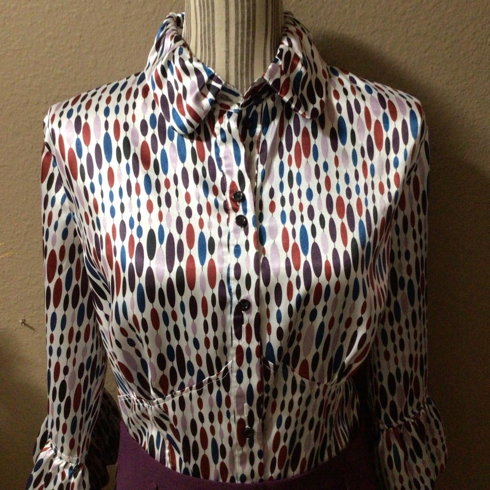 NEWT VIOLET AND CLAIR BLOUSE - Picture 5 of 15